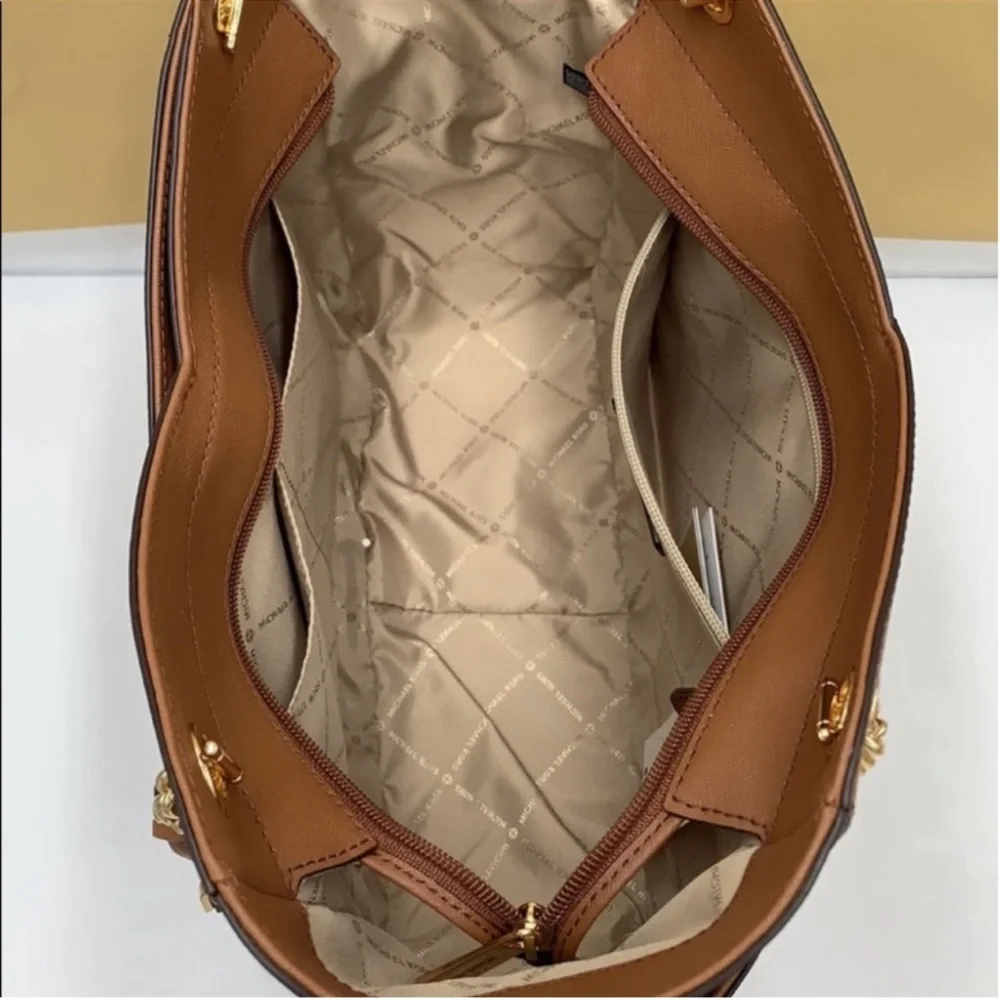 Michael Kors Large X Chain Shoulder Tote Bag Luggage - Picture 6 of 10